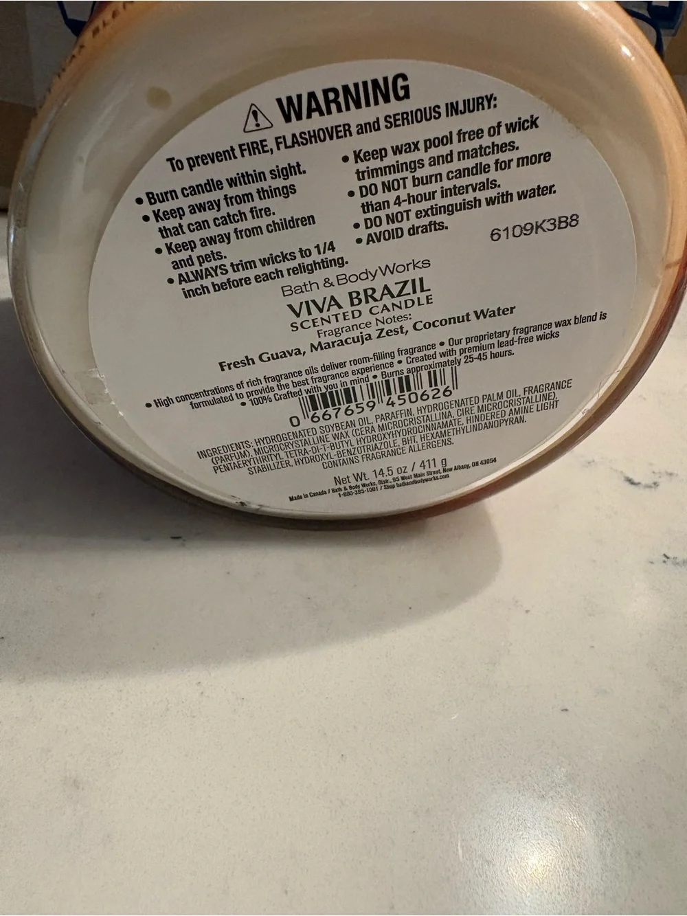 Bath & Body Works Coral and Peach 3-Wick Candle - Viva Brazil